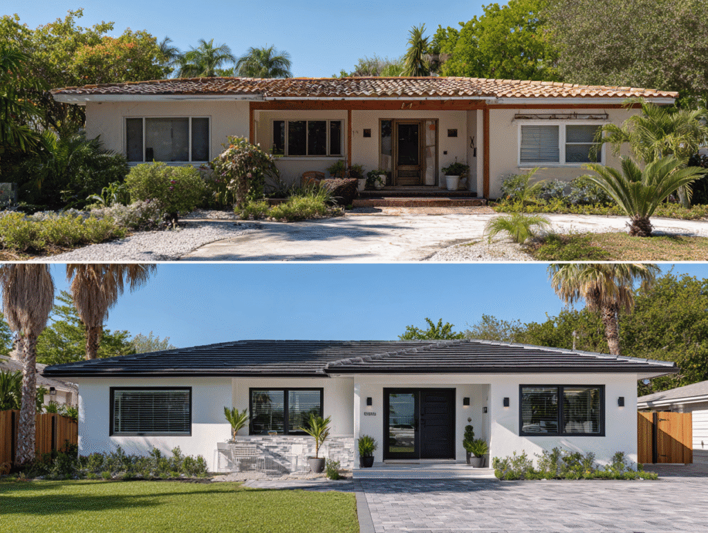 before and after home rehabilitation project